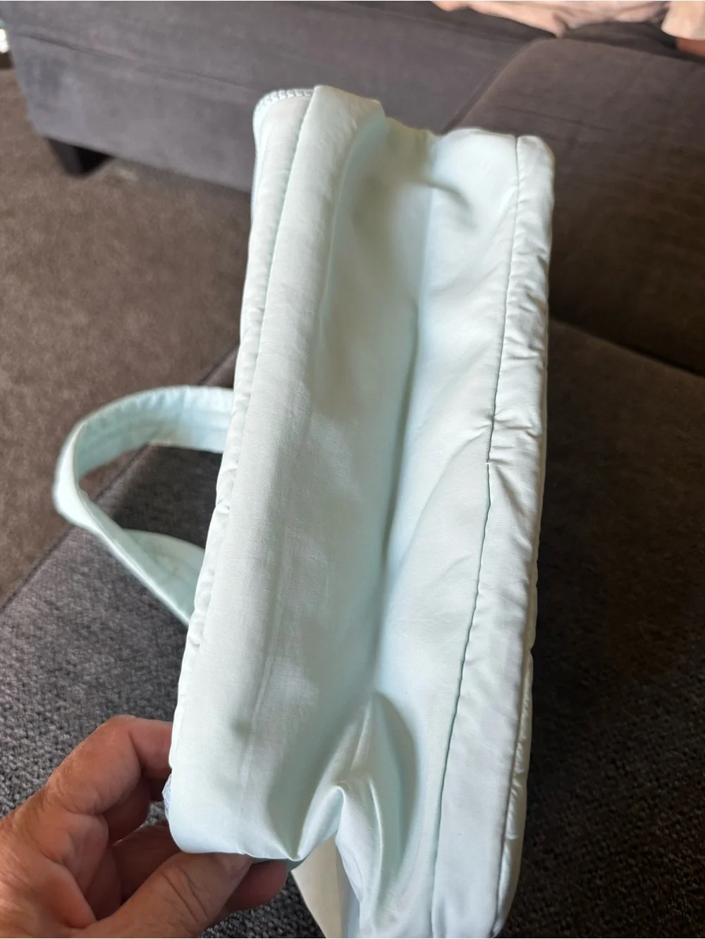 Bagsmart Women's Quilted Sage Green Puffer Cosmetic Bag